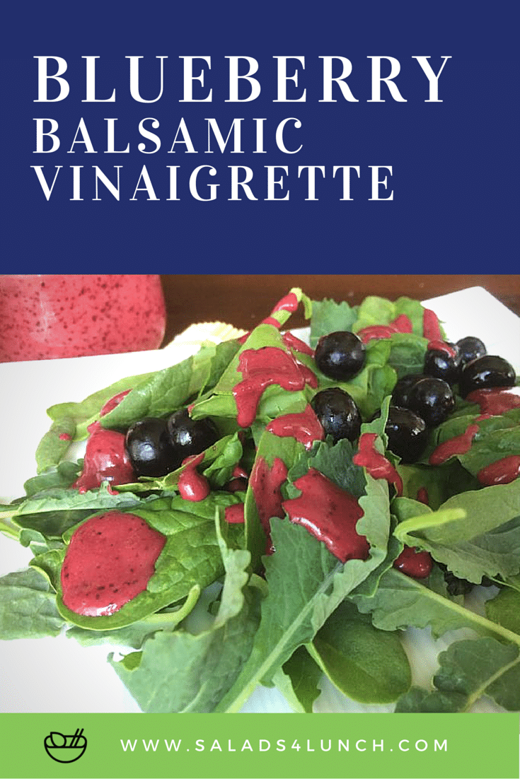 Blueberry Balsamic Vinaigrette Salad Dressing Recipe - A simple summery vinaigrette. #summersalad #saladdressing #saladrecipe