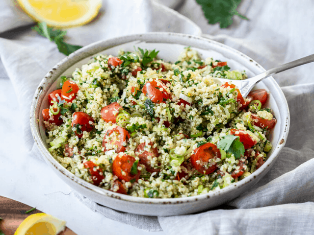 Place Your Image Here 2020 01 10T191713.940 - Let’s go keen-wah crazy with this tasty round-up of easy quinoa salad recipes to take to your next potluck! These delicious quinoa salad recipes are gloriously gluten-free with lots of vegetarian options too.