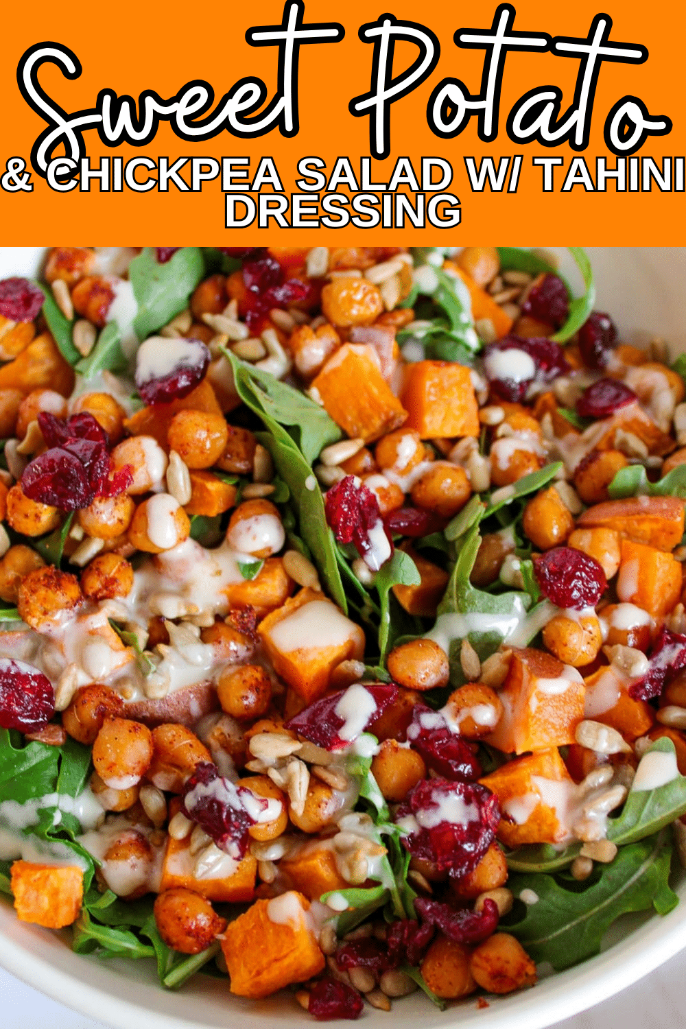 Sweet Potato and Chickpea Salad with Creamy Tahini Dressing Recipe 1 - If you're on the lookout for a lunch or dinner salad option that's not just tasty but also packs a healthy punch, then this Sweet Potato and Chickpea Salad with Creamy Tahini Dressing Recipe is for you!